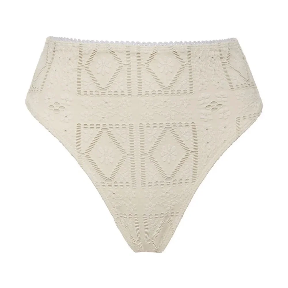 New! Frankie’s Bikinis Jenna High Waist Bikini Bottom in Angel Dust 31552